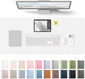 YSAGi Leather Desk Protector, Office Mat, Large Mouse Mat, Non-Slip PU Leather Blotter, Laptop Desk Mat, Waterproof Writing Pad for Office and Home(White, 42" x 17.2") by YSAGi
