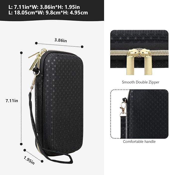 Supmay Carrying Case Compatible with CCTU / TEBIYOU Kids Handheld Games Preloaded 218 Retro Video Games, Portable Gaming Electronic Toys Storage Holder Travel Bag with Mesh Pocket, Black(Star) - Image 3