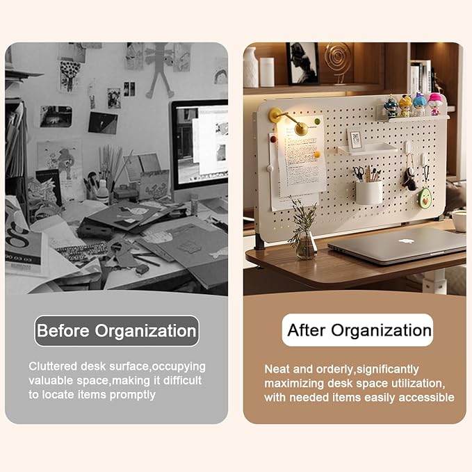 Clamp-on Desk Pegboard, Organizer for Office Gaming Home,pegboard Shelf,Multi-Function Computer Metal Peg Board(Blue,16" L*16" H(40 * 40cm)) - Image 7