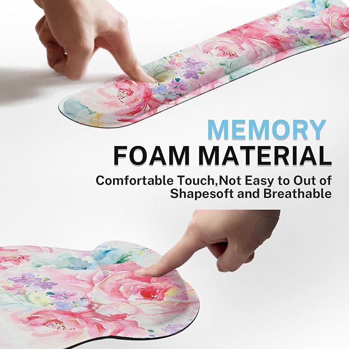Britimes Ergonomic Mouse Pad Set with Wrist Rest, Watercolor Abstract - Image 6