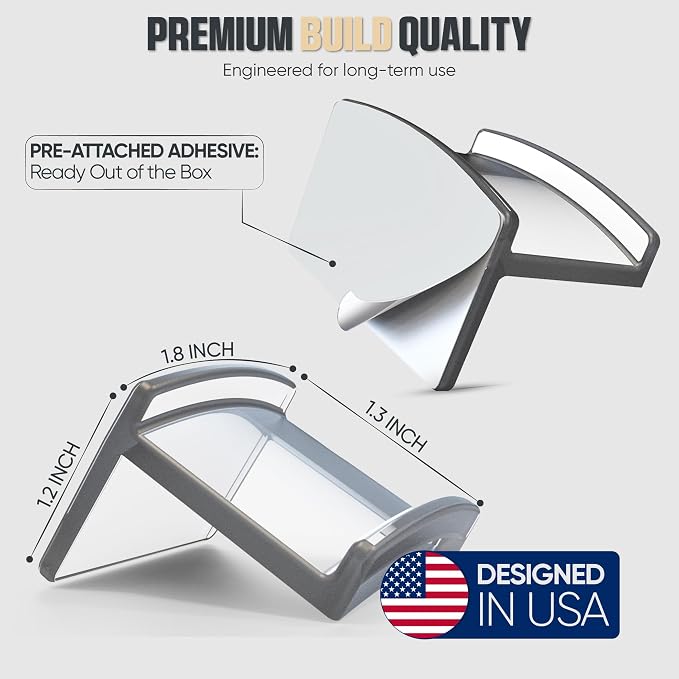 Modern JP Adhesive Hat Hooks for Wall (32-Pack) - Minimalist Hat Rack Design, No Drilling, Strong Hold Hat Hangers - USA Patented, Clear - Image 4