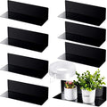 Jetec 8 Pieces Acrylic Floating Shelves, 12 Inch Acrylic Wall Mounted Hanging Shelf Bookshelf with 5 Meters Nano Double Sided Tape for Bedroom, Gaming Room, Living Room, Bathroom, Office(Black) by Jetec
