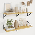 Axeman Deep Floating Shelves, 36'' x 10'' Oak Wall Shelves Set of 2 by Axeman