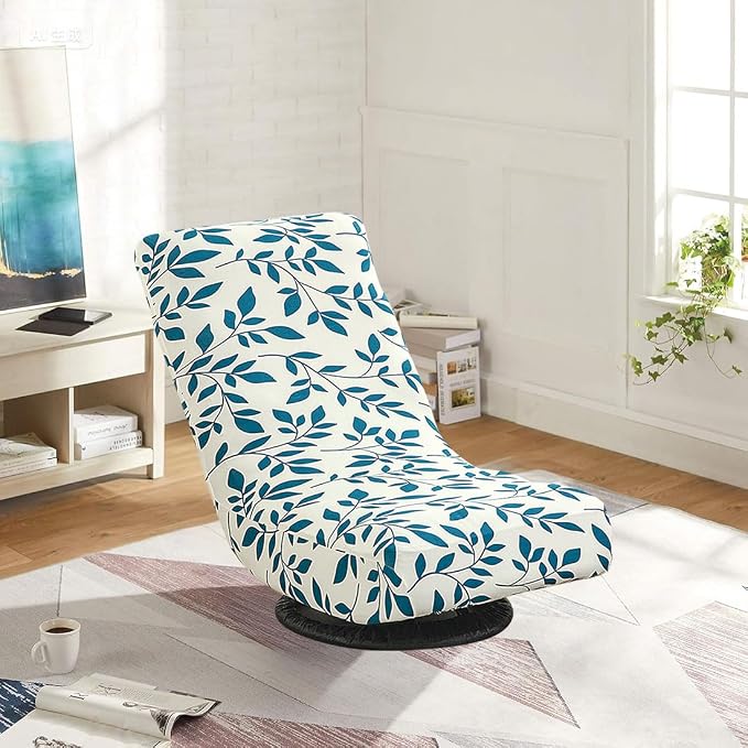 Swivel Reclining Folding Floor Gaming Chair Cover Printed Lazy Boy Chair Slipcover Lounge Folding Sofa Seat Covers for Teens and Adults, 15 - Image 2