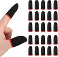 PATIKIL Controller Finger Thumb Sleeve, 40 Pack Mobile Gaming Finger Sleeve Silver Fiber Tip Gloves Anti-Sweat Breathable for Phone Game Touchscreen Devices, Red by PATIKIL