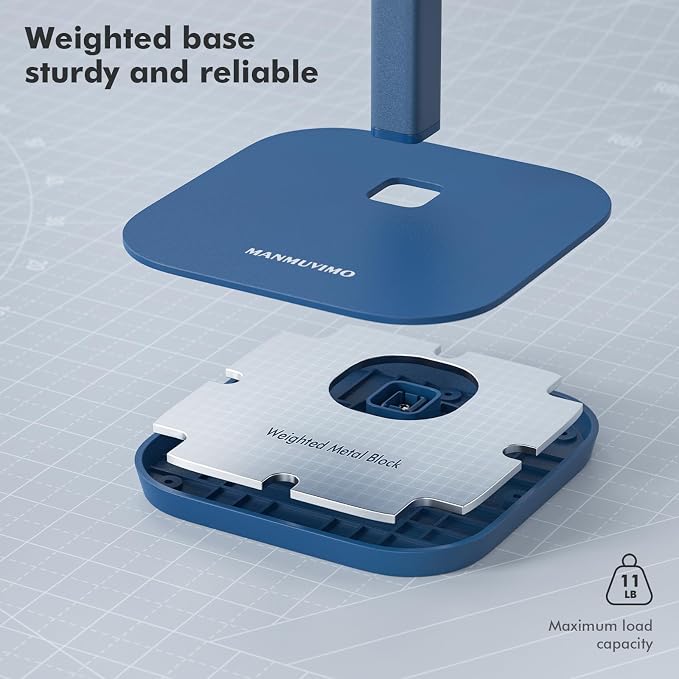 Headphone Stand, Desktop Headset Holder Heavy Base Desk Earphone Stand Aluminum Gaming Headset Hanger Rack for AirPods Max, AirPods, AirPods Pro, Sony, Beats, Bose, Razer and More(Blue) - Image 4
