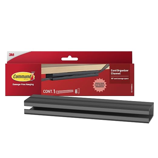 Command Cord Organizer Channel, Black, 1 Channel, 8 Large Strips by Unknown