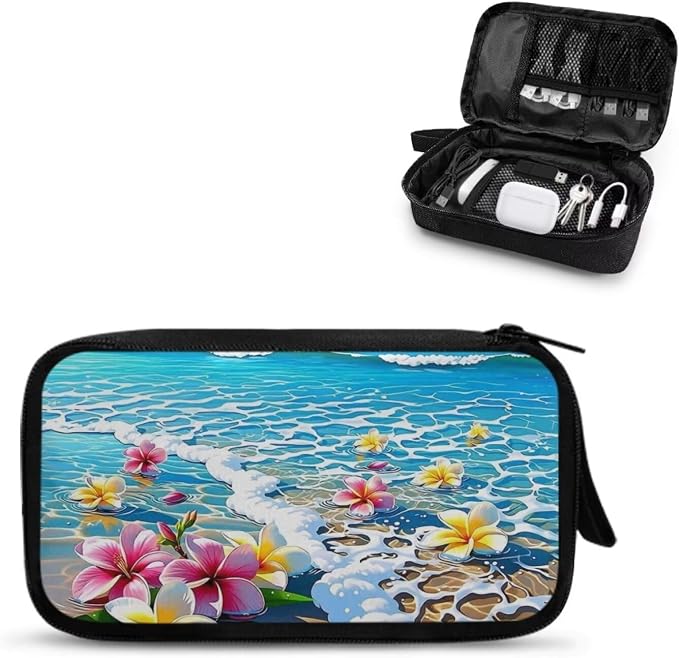 Beach Electronic Organizer Tech Accessory Pouch Electronic Accessories Carry Case Storage Bag for Cable Cord SD Card Travel Bag Cable Organizer by Unknown