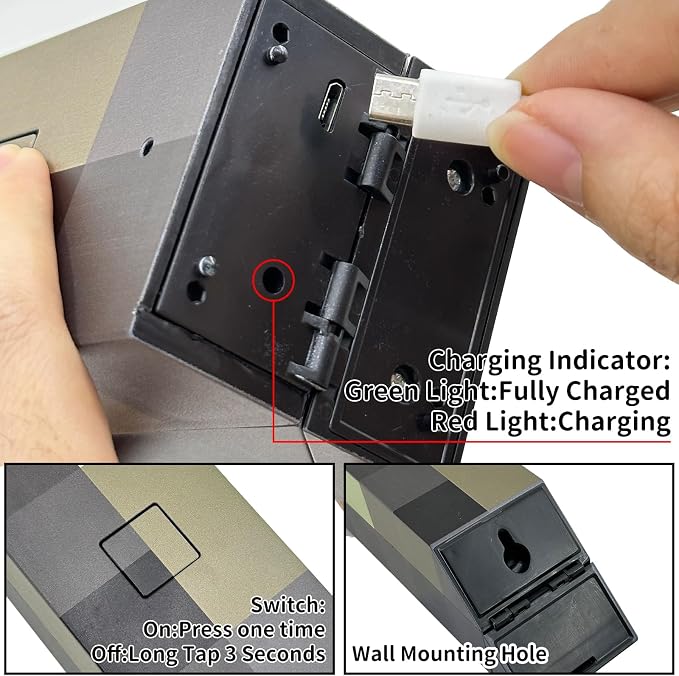 7-Color Wall Torch Lamp, Rechargeable Handheld Night Light for Room Decor - Image 3