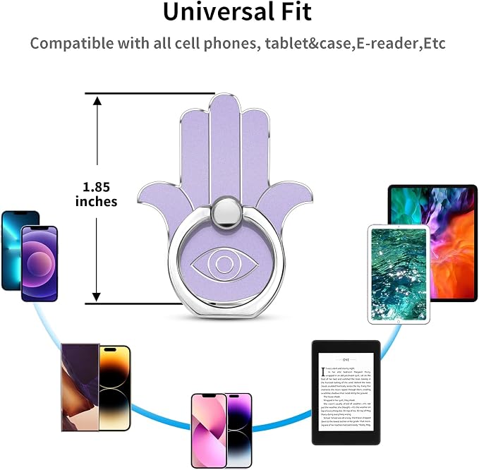 TACOMEGE Hand Phone Grip Holder, Evil Eye Phone Ring Stand Compatible with Smartphone, Tablet, E-Reader, Etc (PHGR-PU) - Image 5