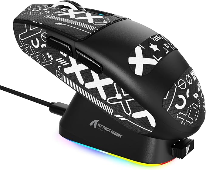 ATTACK SHARK G3 PRO Tri-Mode Wireless Gaming Mouse with RGB Charging Dock by ATTACKSHARK