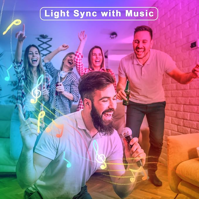 Tatazone RGBWW Bluetooth LED Strip Lights, 65.6ft Tunable White 3000K to 6500K+RGB Led Light Strips, Music Sync Color Changing Indoor LED Rope Lights for Cabinet, Bedroom,2 Roll of 32.8ft - Image 3