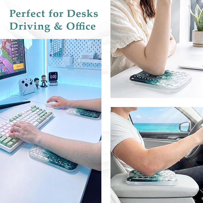 Ospelelf Elbow Wrist Rest Pad for Desk, Gel Arm Rest Pad Support for Laptop | Ergonomic Support for Typing & Mouse, Cool-touch, Lightweight, 6.29" × 4.33" × 0.98", Home Office Computer Use - Image 7