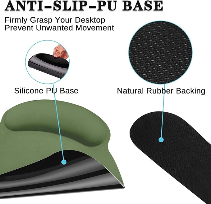 Britimes Ergonomic Mouse Pad Set with Wrist Rest, Green - Image 5
