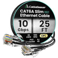 CableGeeker Cat 6A Slim Ethernet Cable 25ft, 10Gbps, Black by CableGeeker