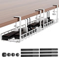 Under Desk Cable Management Tray 2 Pack, Xpatee Upgraded Wire Management No Drill No Screws, Cable Tray with Clamp for Wire Organizers, Computer Cord Rack for Office, Home - No Damage to Desk White by Xpatee
