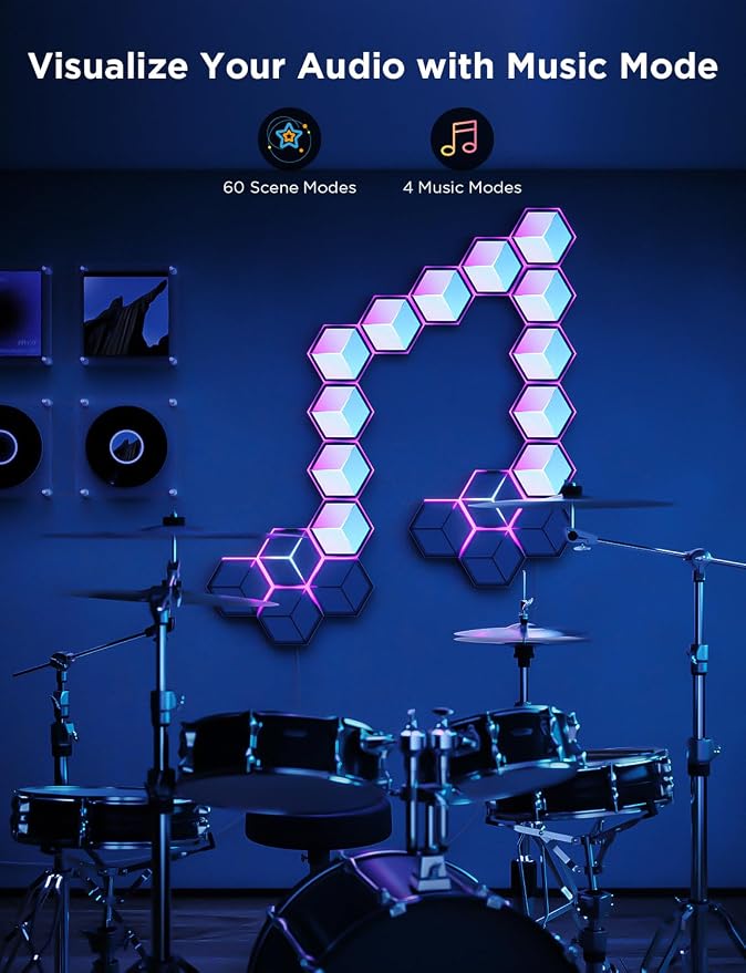 Govee Glide Hexagon Light Panels Ultra, RGBIC 3D Wall Lights with DIY - Image 8