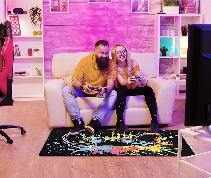 Gaming Chair Mat for Hardwood Floor 36"X 48" Heavy Duty Office Desk Chair Rug for Under Game Rolling Chairs Computer Decor Protect Mats Low Pile Non-Slip Rubber for Carpet & Tile Floor-Game - Image 7