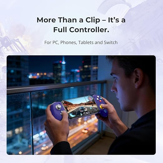 abxylute S8 Bluetooth Mobile Gaming Controller for Switch 1&2, iPhone15/16/17, iPad Android Phones Tablets, Portable Wireless Gamepad with Hall Joystick, Hall Trigger, Customizable Buttons＆Key Mapping - Image 6