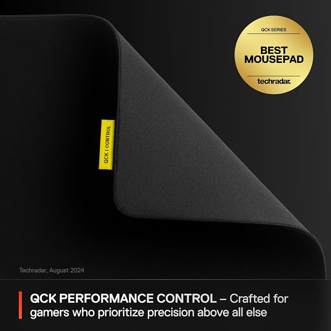 SteelSeries QcK XL Performance Control Gaming Mousepad — Extra Density for a Smooth Glide — Low-Profile Edge Stitching — Non-Slip Neoprene Rubber Base — 15.75 x 34.43 inch — FPS, MOBAs, RTS, MMO - Image 2
