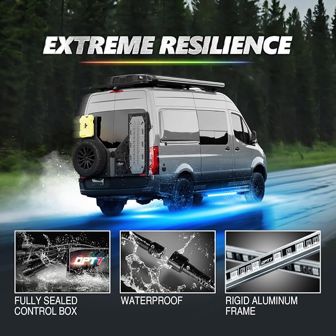 OPT7 Aura Pro RGB Aluminum RV Underglow Lights with App & Remote Control - Image 4