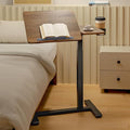 Overbed Bedside Table with Wheels, Pneumatic Adjustable Medical Tilt Top Hospital Bed Table Over The Bed, Rolling Laptop Desk, Mobile Standing Desk for Hospital and Home Use, Walnuts by Unknown