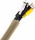 Pixio 10FT Tubing Cable Sleeve – Beige 1/2 inch Flexible Cable Management Sleeve for PC, Gaming, TV & Office, Wire Organizer for Desk Cable Cleanup by Pixio