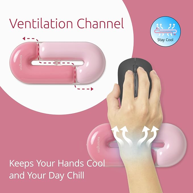 Kensington Gel Mouse Wrist Rest Support Cushion for Mice & Trackballs, Duo Gel Ergonomic Mouse Wrist Support for Pain Relief, Comfortable Non-Skid, Loop Pink 7.4" x 3.27" x 0.7" K62828WW - Image 4