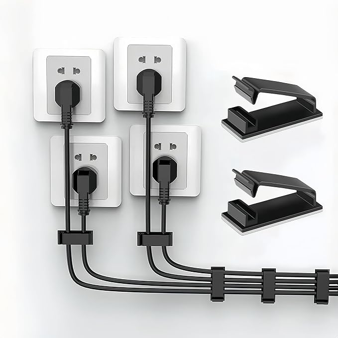 25packs Self Adhesive Cable Management Clips,64.5mm/2.54in White Durable Wire Organizers Cord Holder for TV, PC, Laptop, Ethernet, Desktop, Home, and Office - Image 7