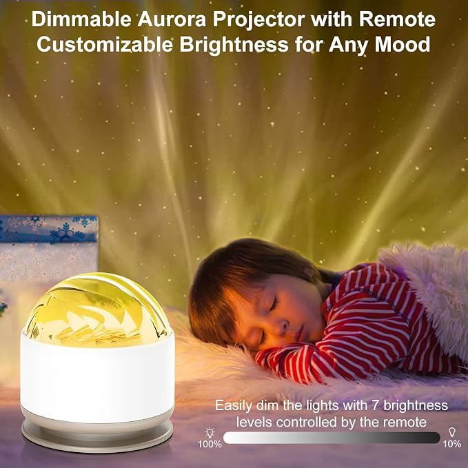HUMIIEYE Northern Lights Projector, 16 Light Color Aurora Night Light Projector for Bedroom, Remote Galaxy Light Projector, Dimmable Mood Lighting with Memory Function for Playroom Kids Teen Girl Gift - Image 4