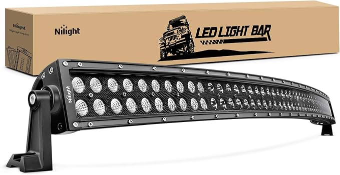 Nilight - 71015C-A 50Inch 288W Curved LED Work Light Driving Fog Lamp LED Light Bar Offroad Lighting for SUV UTE ATV Truck 4x4 Boat, 2 years Warranty by Nilight