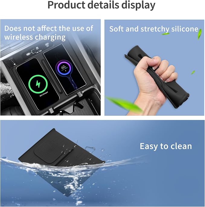LUCKEASY Wireless Charger Mat for 2024 2025 2026 Hyundai Santa Fe - Image 6