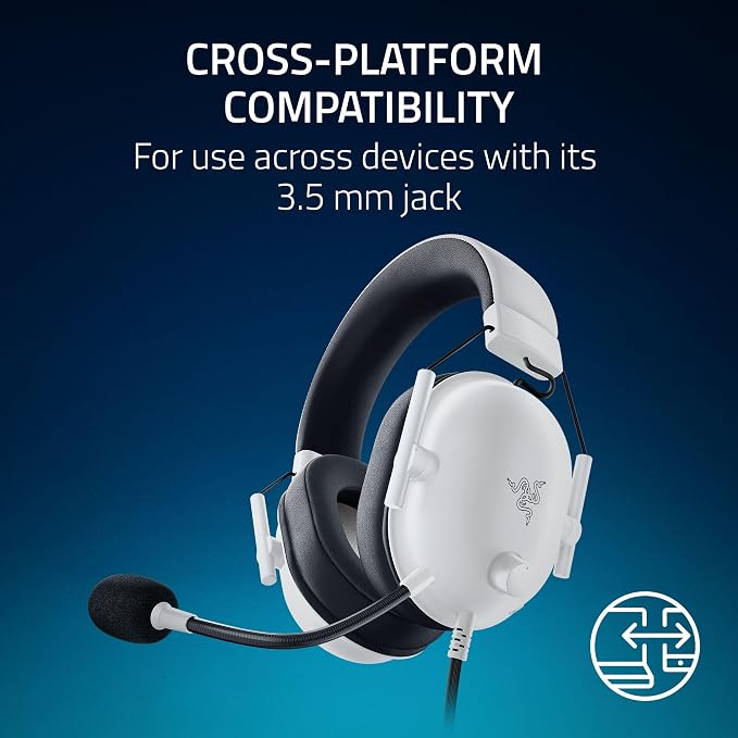Razer BlackShark V2 X Wired PlayStation Gaming Headset, White - Image 7