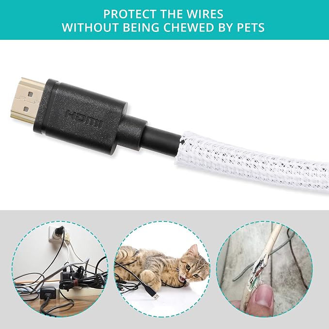 20ft 1/4 inch White Cable Sleeve - Image 3