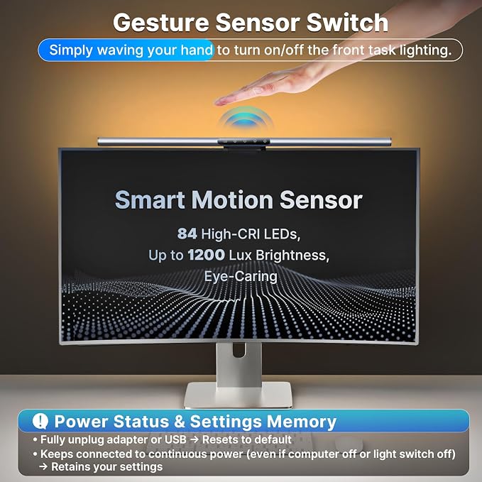 Syrinx 16.7" Monitor Light Bar, No Screen Glare USB LED Screen Lamp - Image 2