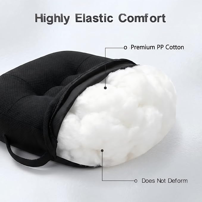 WSGJHB Office Chair Cushion Pillow Adult Seat Cushions for Short People | Car Booster Effectively Increase Field of View Lower Back Fatigue Relief, Cars Office Home Anti-Slip 18x18x4.7"Black-Medium - Image 9