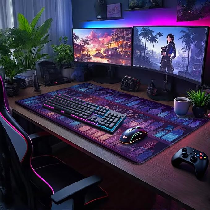 Mystical Potion Bottles Large Gaming Mouse Pad Desk Mat 31.5x15.7 | Extended Mousepad, Non-Slip Rubber Base , Stitched Edges, for Computer/Laptop/Office/Home - Image 2