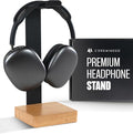COREMINDED Universal Headphone Stand for Desk, Oak Wood Headset Holder | Fits All Headphones incl AirPods Max, Heavy Duty Solid Wood, Sturdy & Stable, Gaming Headset Organizer, Gift Ready Box by COREMINDED