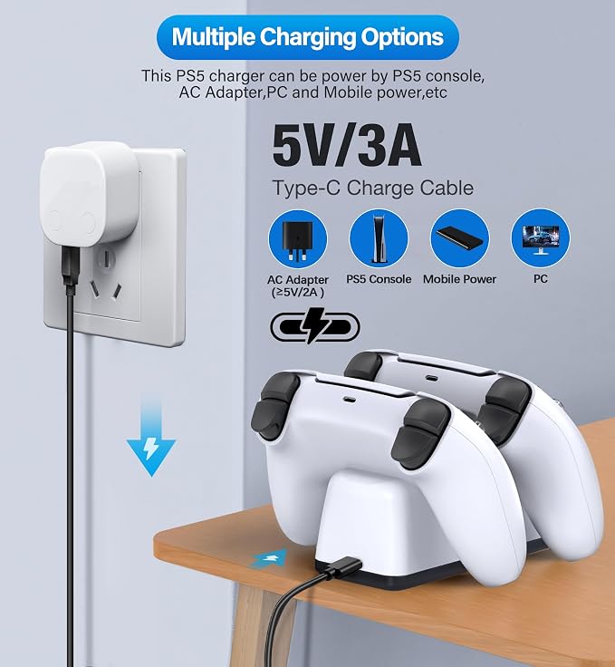 for PS5 Controller Charging Station, for PlayStation 5 Dualsense Charger - Image 4