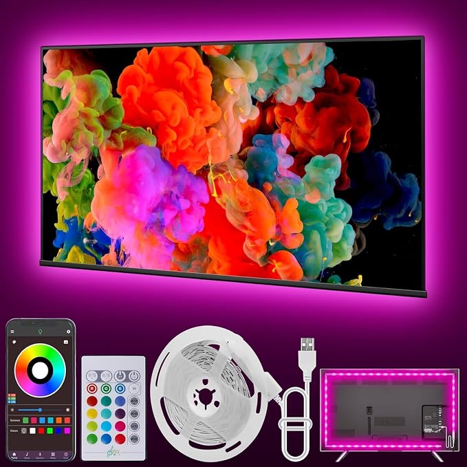 Ledagic 16.4FT USB RGB Led Lights for TV 32-75Inch with Remote, App Control by Ledagic