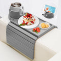 Couch Cup Holder - 3 in 1 Couch Arm Table Tray with 360° Rotating Cup Holder for Couch,Anti-Slip Arm Chair Rest Table for Large Wide Sofa Armrest, Foldable Side Table for Drinks Snacks by AISONGDONG