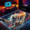 Gaming Rug RGB LED Light (3x5 Enchanted Luminescent) - Bedroom Gamer Rug Floor Mat Gaming Decor - Kids Room Rug Anti Slip Mat for Gamer Chair – Play Game Room Décor for Teen, Boys, Kids by DEALZOOM