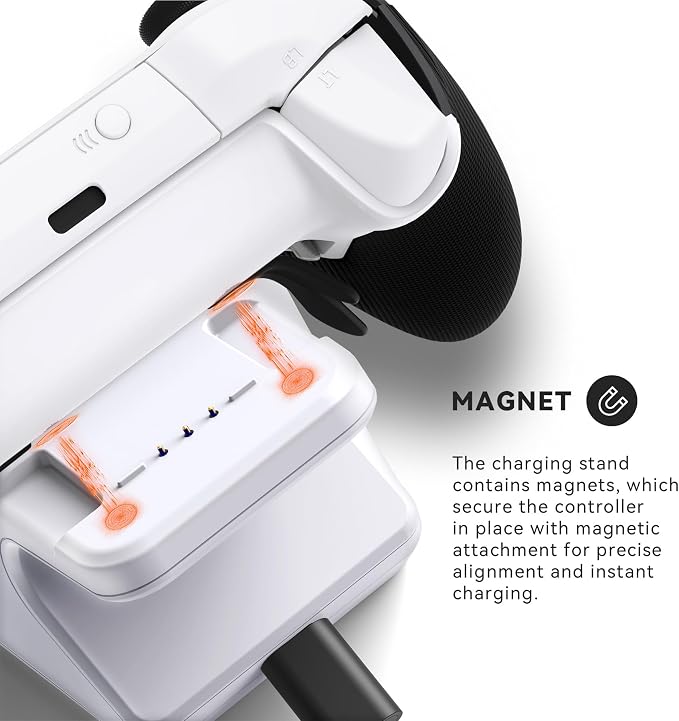 Charging Station Dock for Xbox Elite Series 2 Controller, Magnetic Charger Stand for Xbox Elite Series 2 Core Controller with Type C Charging Cable, LED Indicator - White - Image 4