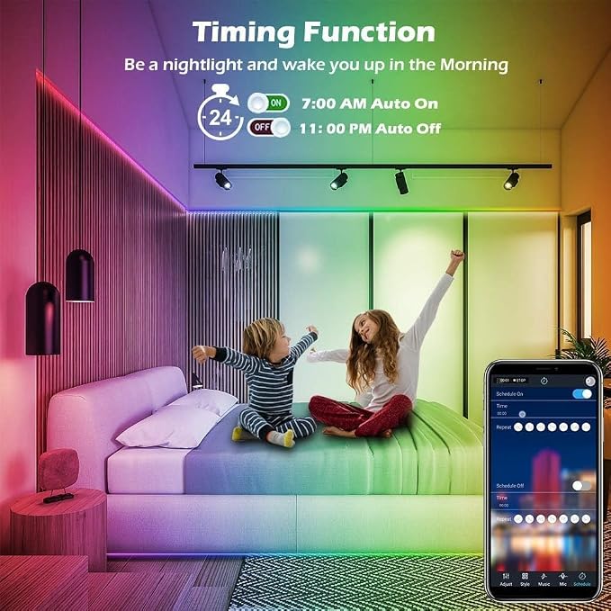 AILBTON 300ft Led Strip Lights(3 Rolls of 100ft led Lights) Ultra Long Led Light Strip with App Voice Control Remote,5050 RGB Music Sync Color Changing Led Lights for Bedroom,Party,Home Decoration - Image 4