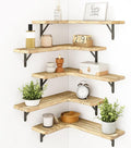 Fixwal Conner Shelves Wall Mounted for Decor, Carbonized Black 5pcs by Fixwal