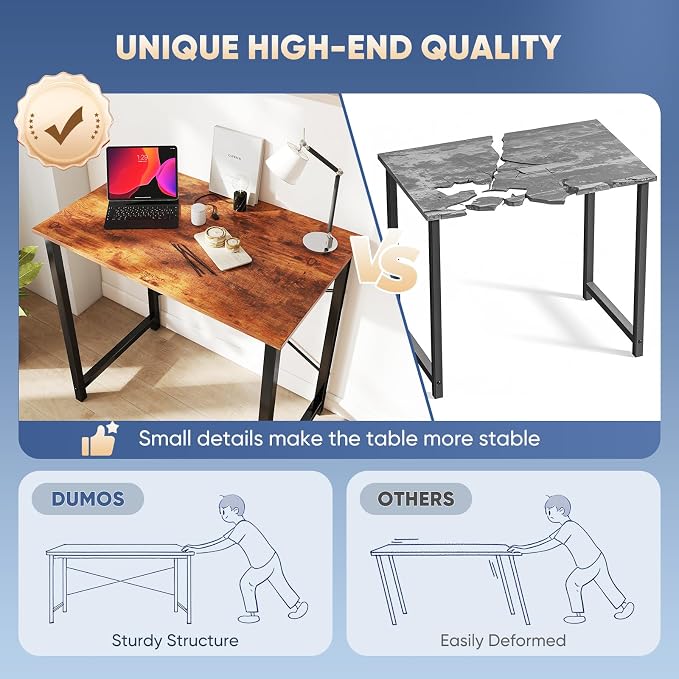 DUMOS 32 Inch Small Computer Desk, Gaming Desks for Home Office Bedroom - Image 5