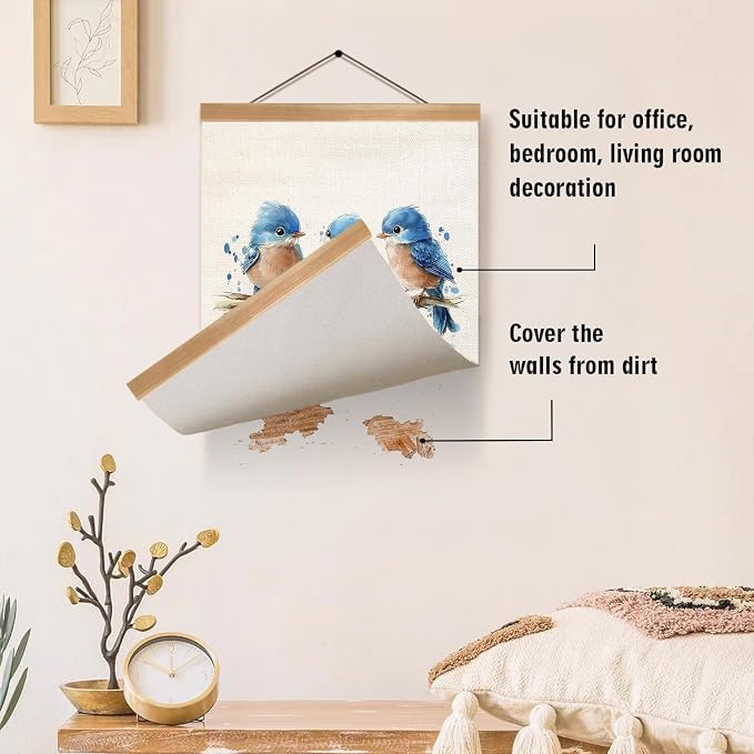 ZTGDA Inspirational Wall Hanging Canvas Art Poster, Every Little Thing Is Gonna Be All Right,Cute Positive Watercolor Birds Wall Art for Home and Office Decor,Best Birthday, Graduation Gift - Image 3