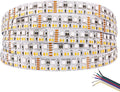 Brightest RGB+CCT Flexible led Strip Lights 270LEDs/Meter 5050 RGB + 2835 Warm White Daylight White Double Row Super Bright RGBWW Non-Waterproof Flexible LED Tape Light(DC24V 5meter/16.4ft) by SLLHUT