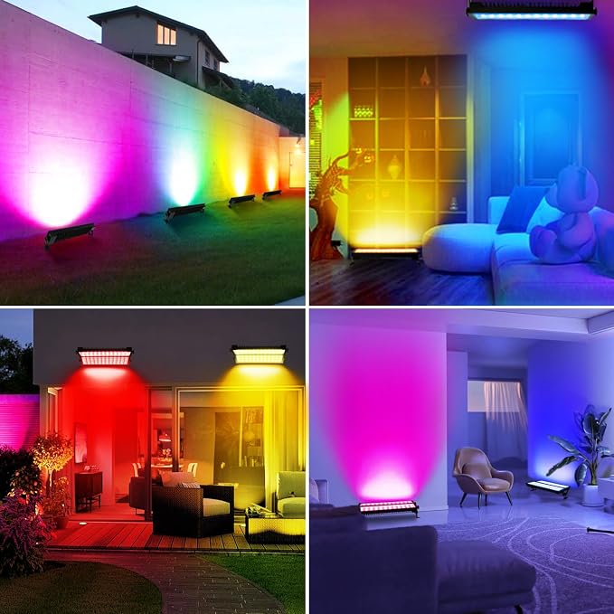2 Pack 120W Stage Light Bar, RGBCW Smart LED Uplighting, Outdoor Wall Washer, IP66 Waterproof RGB Bar With APP Control, Wash Lights With Timing, DJ Light for Festival, Wedding, Party - Image 8