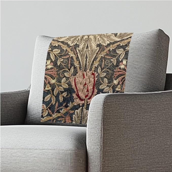 Sofa Recliner Headrest Cover, 2/Pcs, Vintage Acanthus Leaf Print by ZCFYGDX